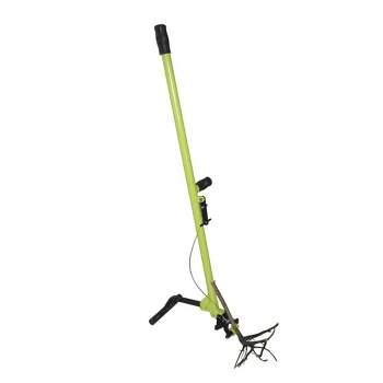 Brush Grubber Heavy Duty 4 Foot Long Tubular Steel Handled Shallow Root Lifting Garden Tool for Brush, Small Trees, and Tough Weed Roots, Green