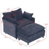 39.4" Chenille Accent Chair with Ottoman, Modern Oversized Lounge Armchair for Living Room or Bedroom-3irtyhousy - 4 of 4
