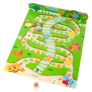 Small Foot Wooden Toys 2 in 1 Ludo and Snakes and Ladders Game Caterpillars