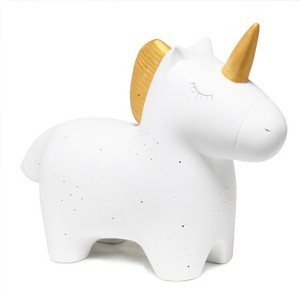 Porcelain Unicorn Shaped Table Lamp White - Simple Designs: Ceramic Nightstand Decor, ETL Listed, No Assembly Required - 1 of 4