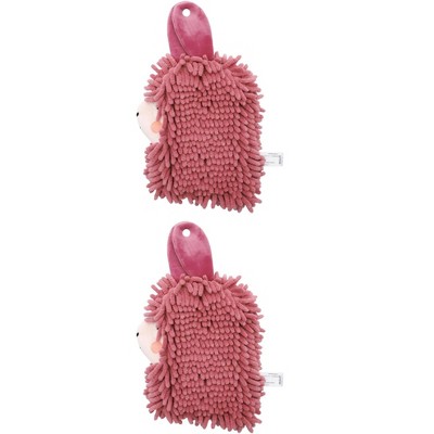 REGALWOVEN Cute Cartoon Alpaca Soft Absorbent Chenille Decorative Hand Towels 2 Pcs