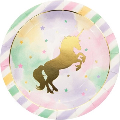 8ct Unicorn Sparkle Print Dinner Plate