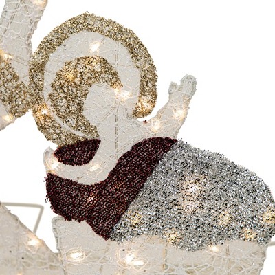41" Glitter LED Lighted Holy Family Nativity Scene Outdoor Decoration