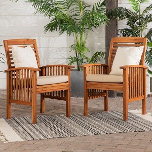 PAGED Set of 2 Patio Dining Chairs,Modern Outdoor Dining Chairs with Cushions,20 inch Chairs Suitable for Patio,Garden - 1 of 4