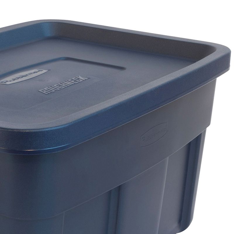 Rubbermaid Roughneck Tote 14 Gallon Stackable Storage Container w/ Stay Tight Lid & Easy Carry Handles, (6 Pack), 4 of 6