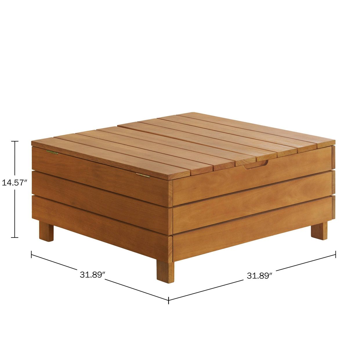 Alaterre Furniture Barton Eucalyptus Wood Outdoor Coffee Table with Storage Brown - thumbnail 3