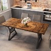 70.8 Inch Dining Table Set for 4-6,Kitchen Dinner Table with Heavy Duty Metal Legs,Farmhouse Wooden Eating Table for Lining Room,Home-No Chair - 4 of 4