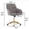 Kumasinova Velvet Height Adjustable Office Chairs Swivel Recliner Chair,Ergonomics 3-in-1 Office Chair&Accent Chair&Vanity Chair for Home&Office - 3 of 4