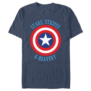 Men's Marvel Avengers Captain America Stars Stripes & Bravery T-Shirt - 1 of 4
