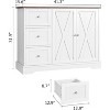 Jojoka Buffet Cabinet with Storage, Farmhouse Coffee Bar Cabinet with 2 Doors and 3 Drawers,White - 3 of 4