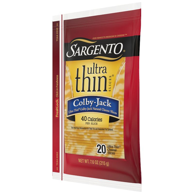 Sargento Ultra Thin Natural Colby-Jack Cheese Slices - 7.6oz/20 slices, 5 of 11