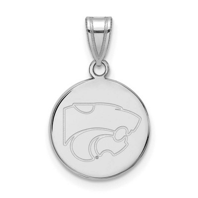 Black Bow Jewelry 10k White Gold Kansas State Wildcats NCAA Medium Pendant