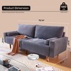 XIZZI Modern Compact 2-Seater Sofa for Small Spaces - Soft Polyester Fabric, Sponge & Plush Filling, Solid Wood Frame Loveseat in Multiple Colors - 3 of 4