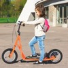 Gymax Kick Scooter Scooter W/ Adjustable Handlebar 12.6" Air Filled Wheels & V-Type Handbrakes for Kids of 8-12 Youth Scooter Orange - 2 of 4