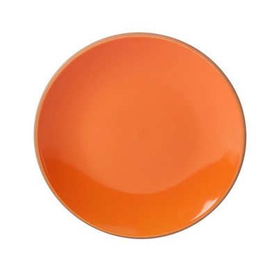 Infuse 12-Piece Orange and White Ceramic Dinnerware Set, Service for 4