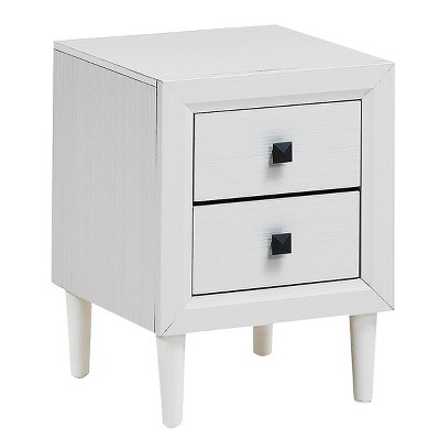 Costway Nightstand End Bedside Coffee Table Wooden Leg Storage Drawers  White
