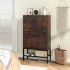 Costway Industrial Shoe Storage Cabinet with 2 Flip Drawers 1 Bottom Metal Shelf Organizer - 4 of 4