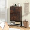 Costway Industrial Shoe Storage Cabinet with 2 Flip Drawers 1 Bottom Metal Shelf Organizer - image 4 of 4