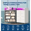 4-Drawer Wooden Dresser with LED Lights & Charging Station, Modern App-Controlled Storage Cabinet for Bedroom Living Room, Large Chest of Drawers - 4 of 4