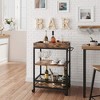3 Tier Bar Cart with Wine Rack, Removable Tray, Wheel Locks - 2 of 4
