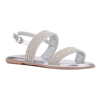 Olivia Miller Girl's Shiny Flat Sandal