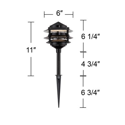 Black Die-Cast Aluminum LED Pagoda Pathway Light