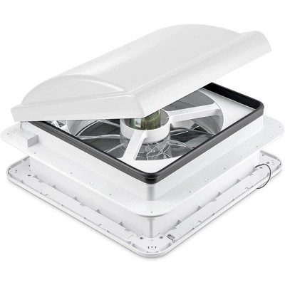 Hike Crew RV Accessories, 14” RV Roof Vent Fan W/LED Light - White