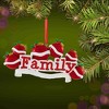 Polarx 2.5 Inch Red Family Christmas Tree Ornament , Glittered Holiday (1PC) - 2 of 4