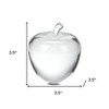 HomeRoots 4" Clear Crystal Apple Paperweight Tabletop Sculpture - 3 of 4