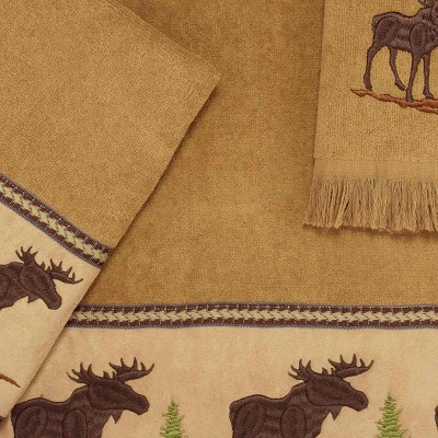 Nutmeg Cotton Moose and Pine Tree Towel Set