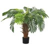 Aghana Digitals 35.4in Lifelike Artificial Cycas Palm - Green Plastic Indoor Decorative Plant with - 2 of 4
