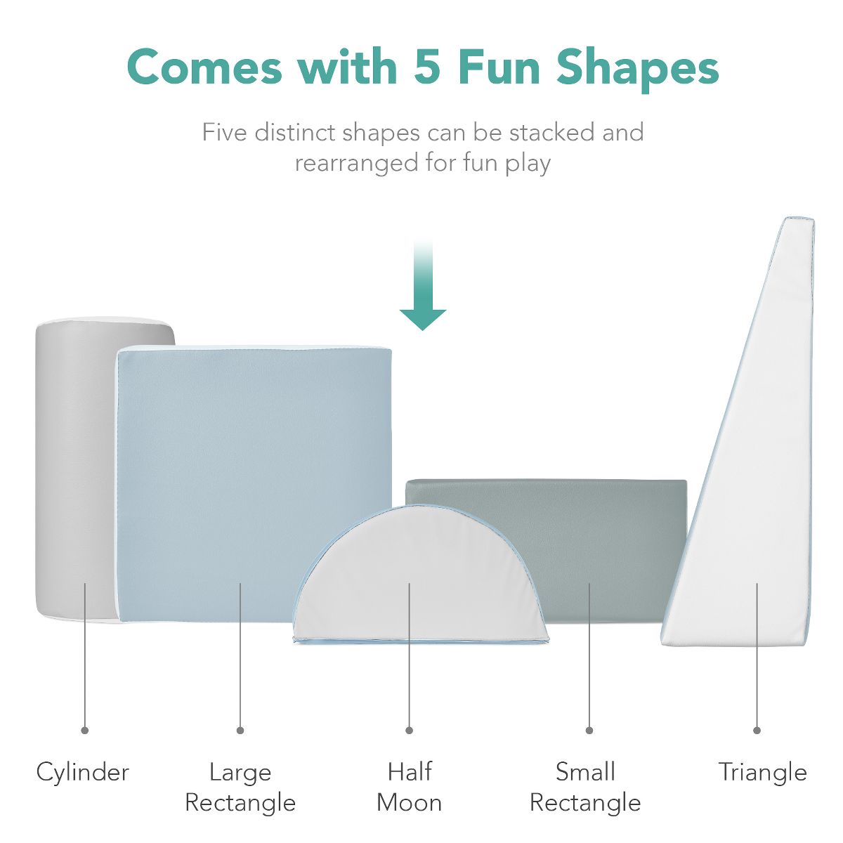 Best Choice Products Soft Foam Climbing Blocks for Toddlers, 5-Piece Play Set, Easy-Clean Vinyl - Multicolor - thumbnail 6