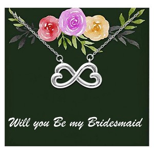 Bridesmaid Greeting Card and Hearts Necklace Sterling Silver Ginger Lyne Collection - 1 of 4