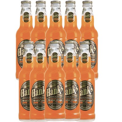 Hank's Genuine Gourmet Orange Cream Soda, 12 fl oz Bottles – Premium Craft Soda with Citrus, Creamy Flavor – Nostalgic Creamsicle Taste, Pack of 10