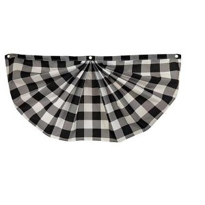 Briarwood Lane Black And White Checkered Bunting 48" x 24" Pleated Banner with Brass Grommets - 1 of 1