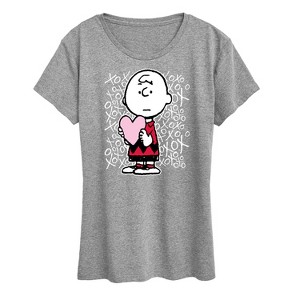 Women's - Peanuts - Charlie Brown Xoxo Short Sleeve Graphic T-Shirt - 1 of 4