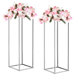 Unique Bargains Metal Wedding Party Decoration Flower Stand Vase Columns 2 Pcs - 1 of 4
