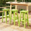 WestinTrends Malibu 29" All Weather Hdpe Outdoor Patio Square Backless Bar Stool (Set of 3) - 2 of 4