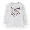 Christmas Light Bow Coquette - Youth Long Sleeve Graphic T-Shirt - 3 of 4