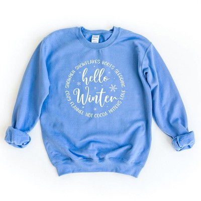 Simply Sage Market Women's Graphic Sweatshirt Hello Winter Circle