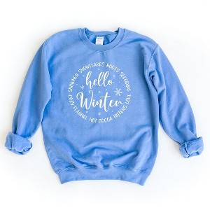 Simply Sage Market Women's Graphic Sweatshirt Hello Winter Circle - 1 of 2