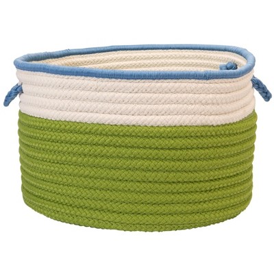 Colonial Mills In The Band Storage Bins, 22 by 14-Inch, Bright Green/Bright Blue