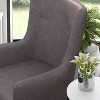 Merrick Lane Traditional Wingback Accent Chair, Faux Leather Upholstery and Wooden Frame and Legs - 3 of 4
