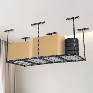 4x8 Overhead Garage Storage Rack, 22"-40" Height Adjustable Garage Ceiling Storage Rack With 4 Vertical Posts, 660lbs Weight Capacity - 1 of 4