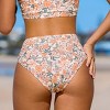 Women's Peach Blossom Floral Pattern High-Waisted Bikini Bottoms - Cupshe - 4 of 4