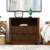 Gulches Walnut Nightstand - Mid Century Modern 2-Drawer Bedside Table - 3 of 4