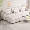 113.3" Convertible Sectional Sofa Couch 3-Seat L-Shaped Sofa With Movable Ottoman 2 USB For Apartment Living Room Bedroom - 2 of 4