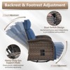 Belord Outdoor Swivel Recliner Chairs Set of 4, Brown Wicker Recliner Patio Swivel Chair with Adjustable Reclining Back and Lifting Footrest - 3 of 4