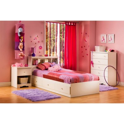 South Shore Crystal 1-Drawer Kids' Nightstand  Pure White