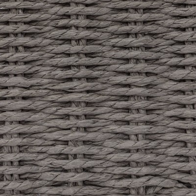 Gray Handwoven Paper Rope Storage Chest with Hinged Lid and Handles